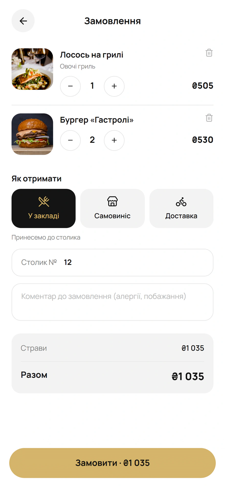 Кошик із розрахунком доставки